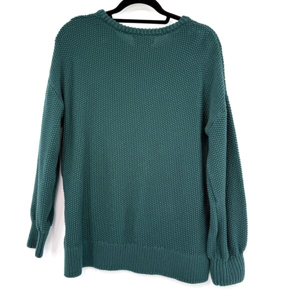 Old Navy Women's M Green Textured Tunic Length Knit Sweater Cottage - Picture 2 of 9